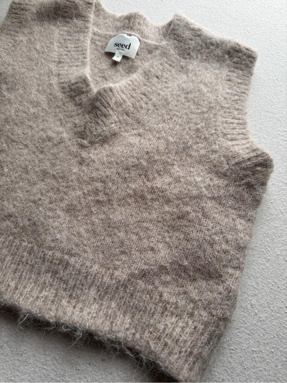 seed HERITAGE wool alpaca fuzzy sweater vest - sz S